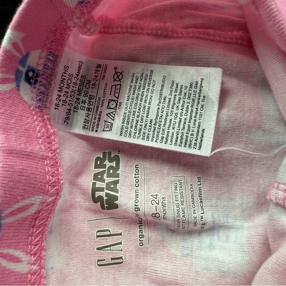 GAP Pink Pajama Set with Star Wars print - Picture 6 of 8